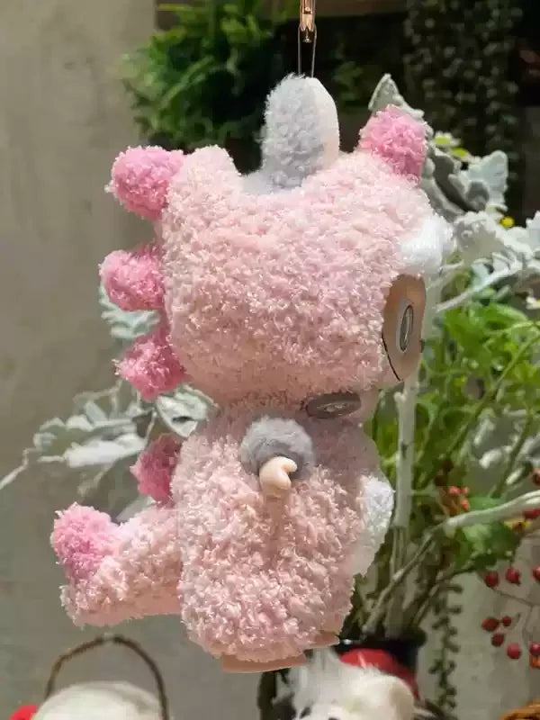 Bambola Labubu Macaron da 17 cm, ornamento da appendere, fatta a mano, in stoffa, con supporto a trazione, giocattolo da collezione, in vinile morbido, souvenir